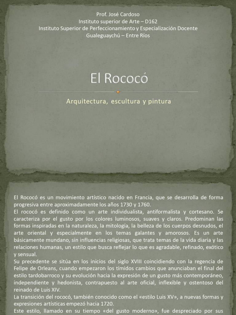 El Rococó: Arte y Estilo Francés | PDF | Las artes