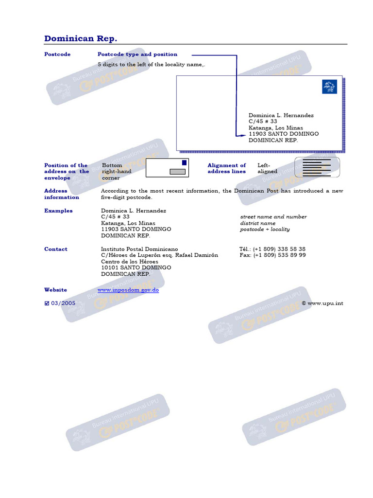 Dominican Republic Address Guidelines | PDF