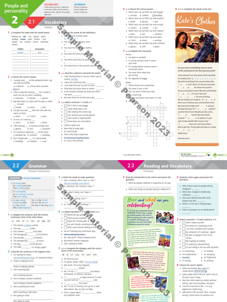 Wider World L2 U2 - Workbook | PDF | Clothing | T Shirt