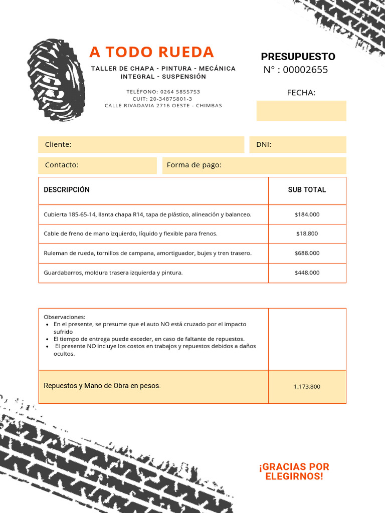 Factura Taller Mecánico Simple Gris (3) | PDF
