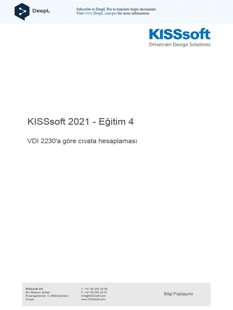 KISSsoft-Tutorial-004-Bolts-en TR | PDF