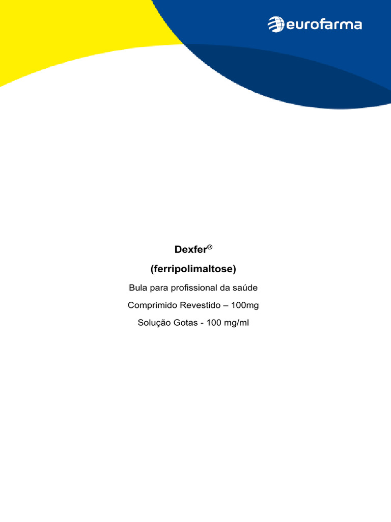 Bula Dexfer | PDF | Ferro | Anemia