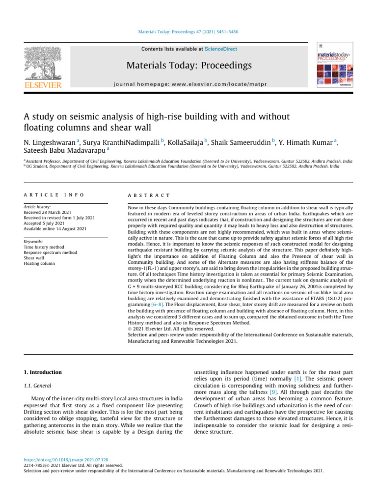 A study on seismic analysis of high-rise building with and without ...