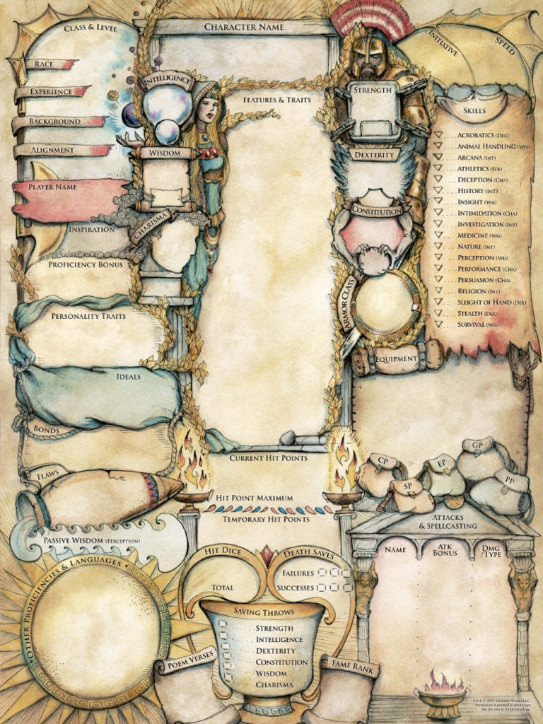 Odyssey Character Sheets v1 Color | PDF