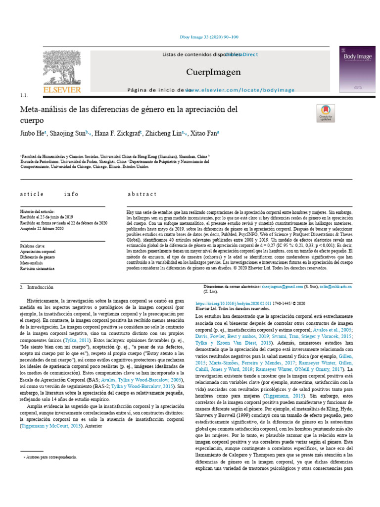 Meta Analysis of Gender Differences en Español | PDF | Science