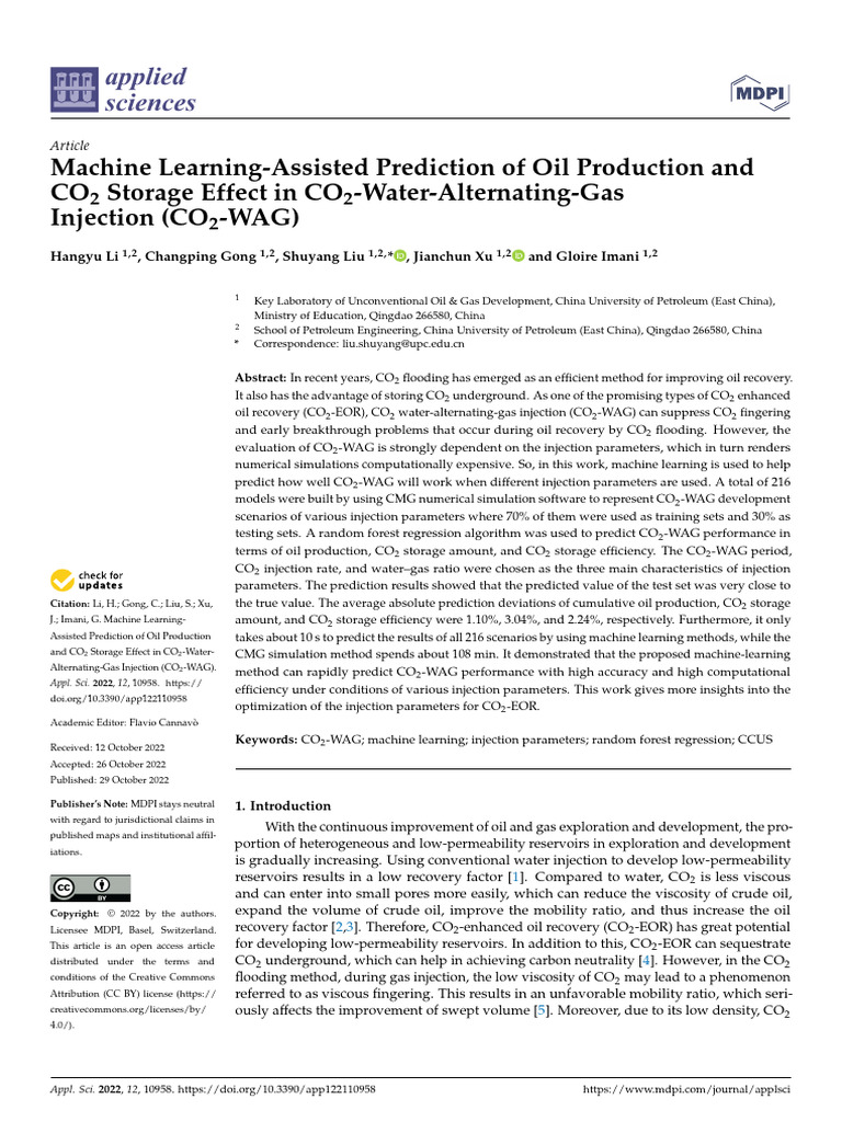 Machine Learning-Assisted Prediction of Oil Produc | PDF
