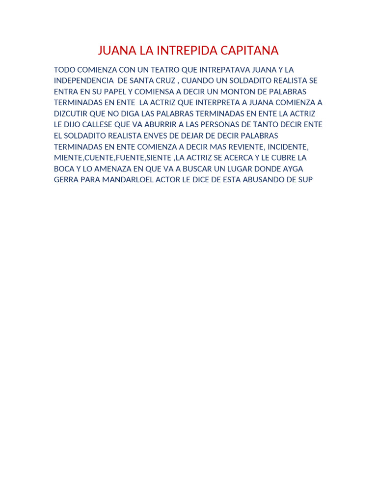 Juana La Intrepida Capitana 6to | PDF