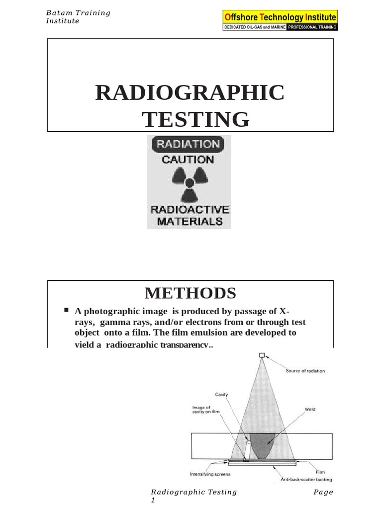 Radiographic Testing Methods Overview | PDF | Radioactive Decay | Gamma Ray