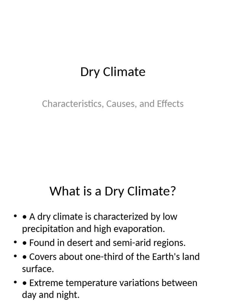 Dry Climate Presentation Pdf