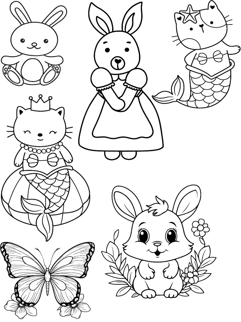 Coloring A Rabbit Printable Worksheet | PDF