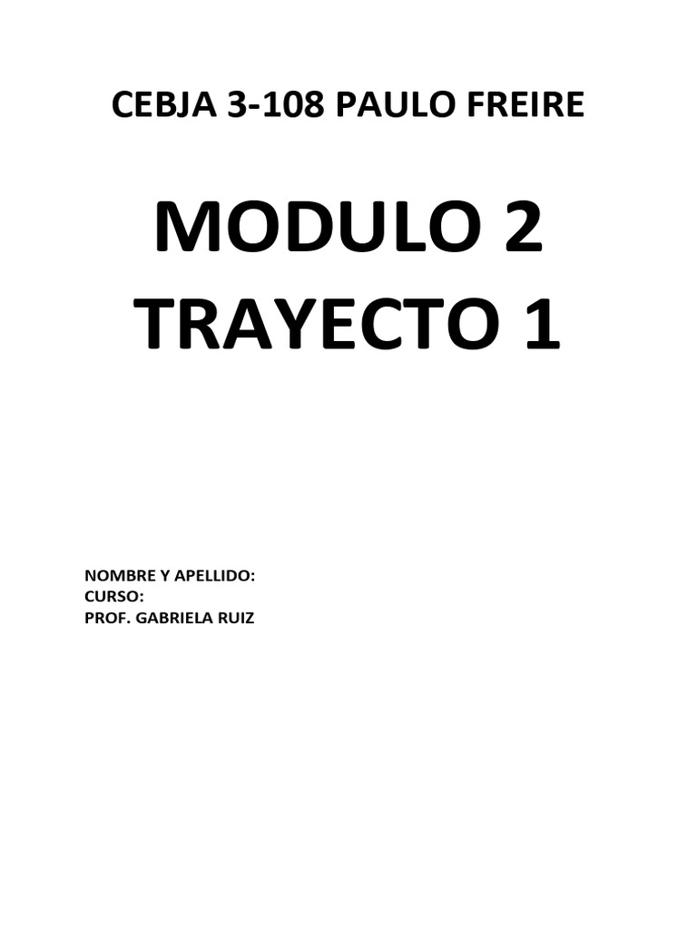 Trayecto 1 | PDF