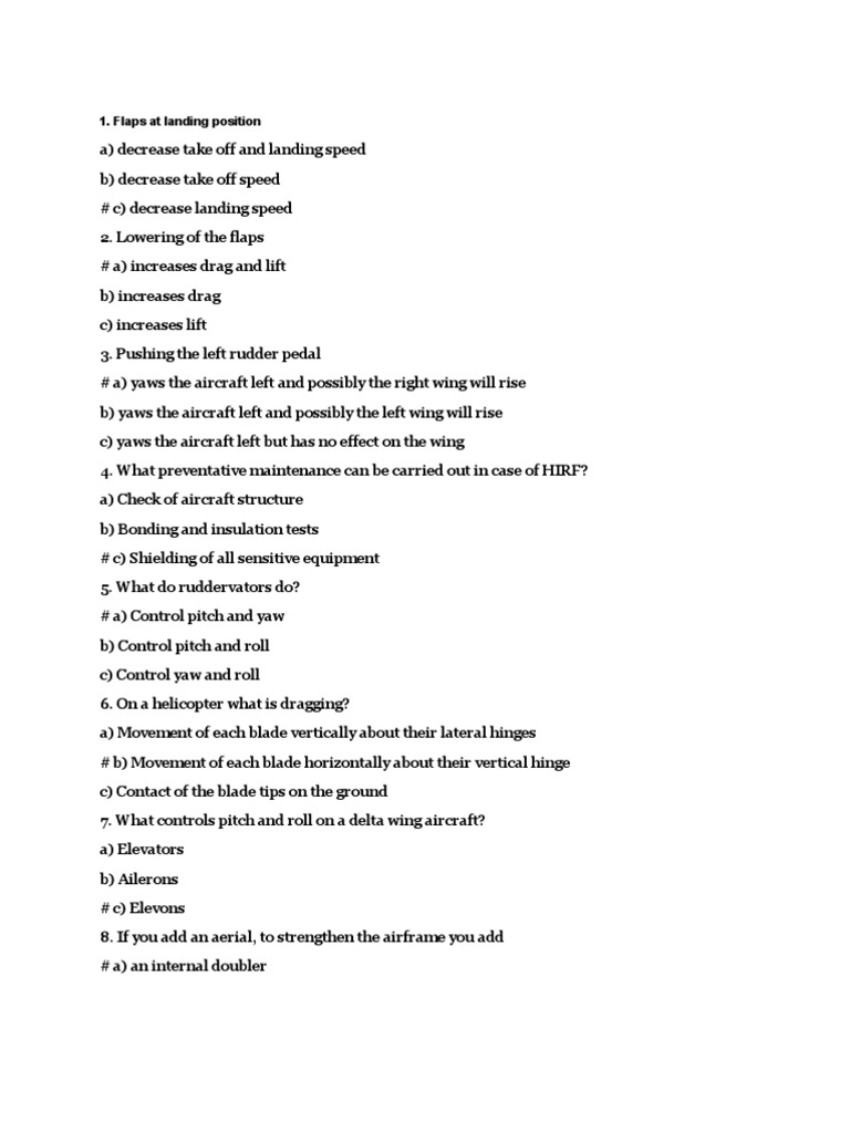 Module 13 Avionics Questions PDF Flight Control Surfaces Aerospace