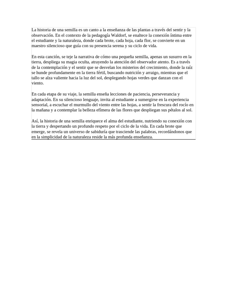 La Historia de Una Semilla Es Un Canto A La Enseñanza de Las Plantas A ...