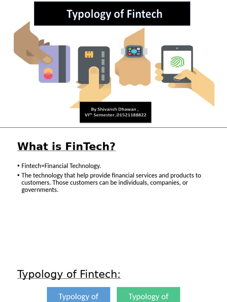 Overview of FinTech Typologies | PDF | Service Industries | Financial ...