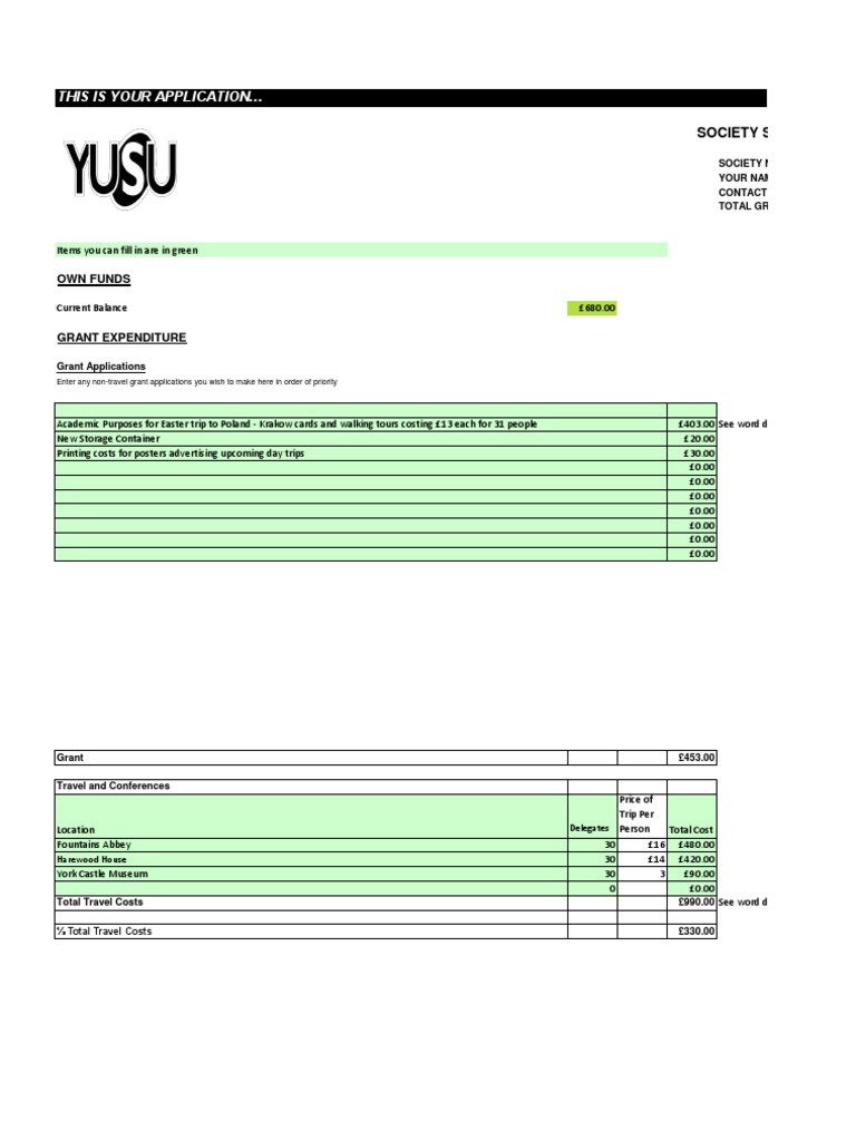Grant Application for Society Funding | PDF