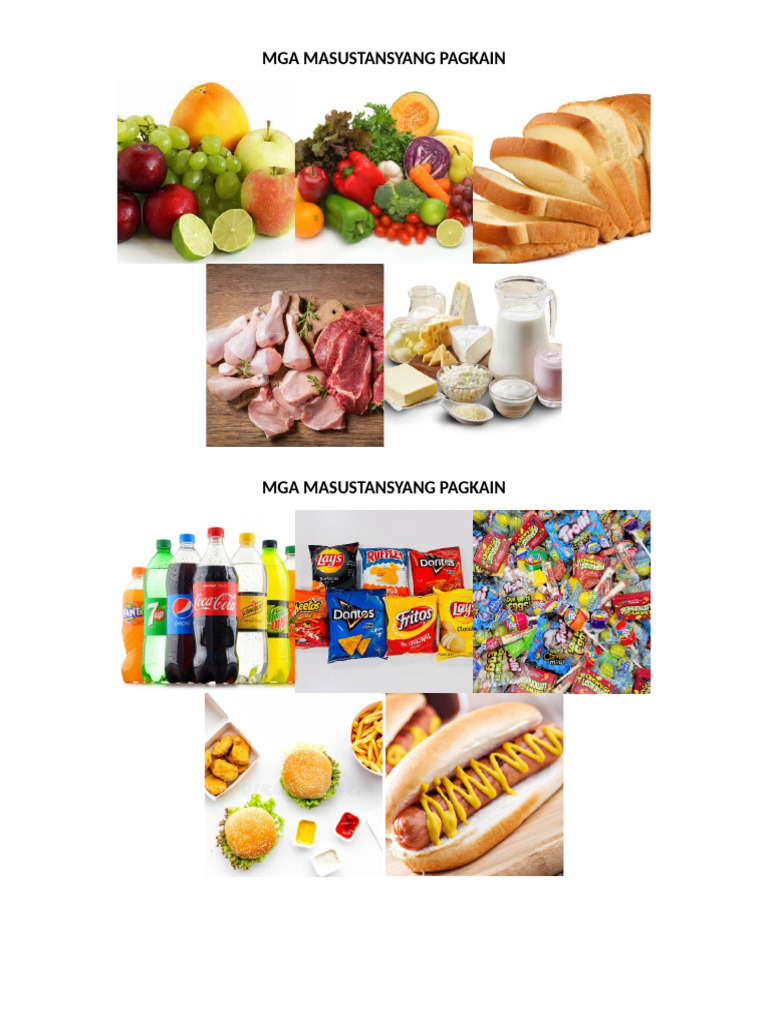 Masustansya at Di Masustansyang Pagkain | PDF