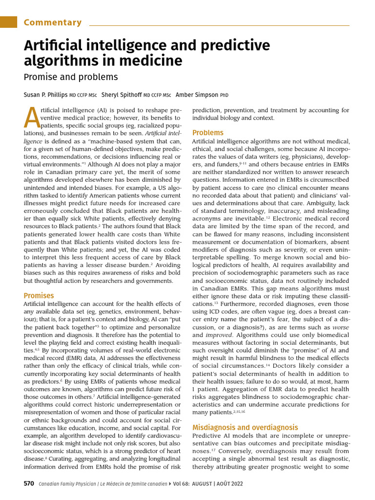 AI in Medicine: Benefits and Biases | PDF | Artificial Intelligence ...
