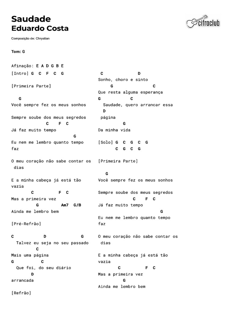 Saudade Eduardo Costa Pdf