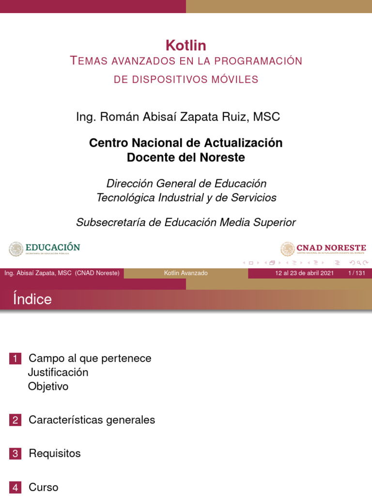 Curso Avanzado de Kotlin en CNAD Noreste | PDF | Java (lenguaje de ...