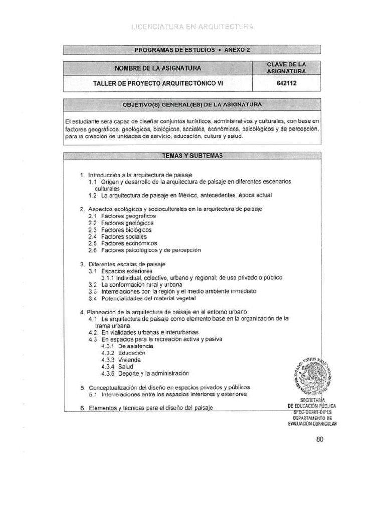 Taller de Proyecto Arquitectónico VI | PDF