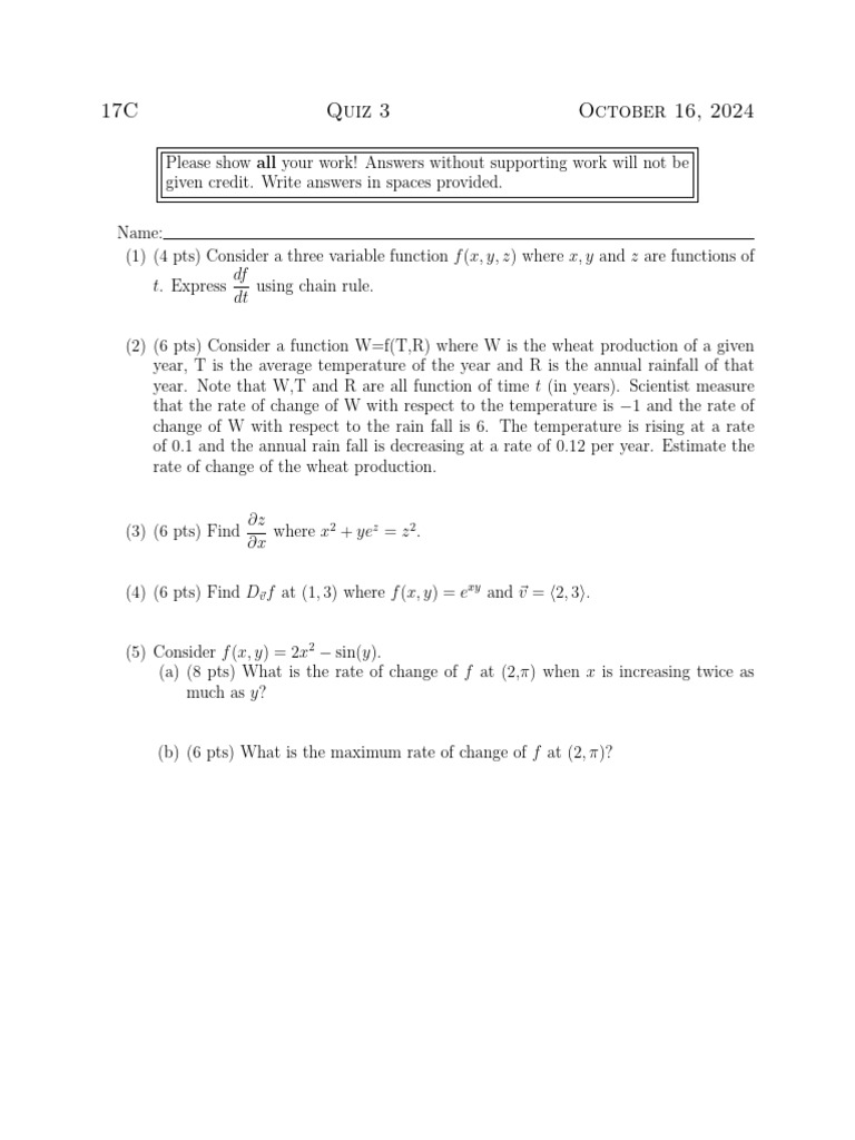 17C 2024 Fall Quiz3 | PDF