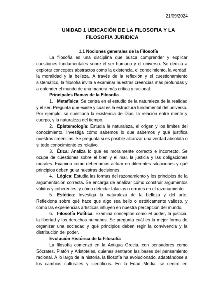 Filosofía y Filosofía Jurídica: Fundamentos | PDF | La Ley natural ...