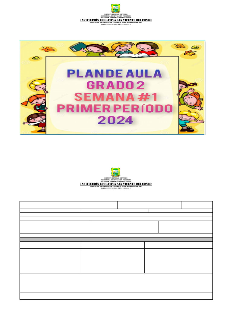 Plan de Aula 2024: Segundo Grado | PDF | Aprendizaje | Maestros