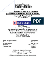 HDFC Bank's Insurance Schemes and Market Analysis Report