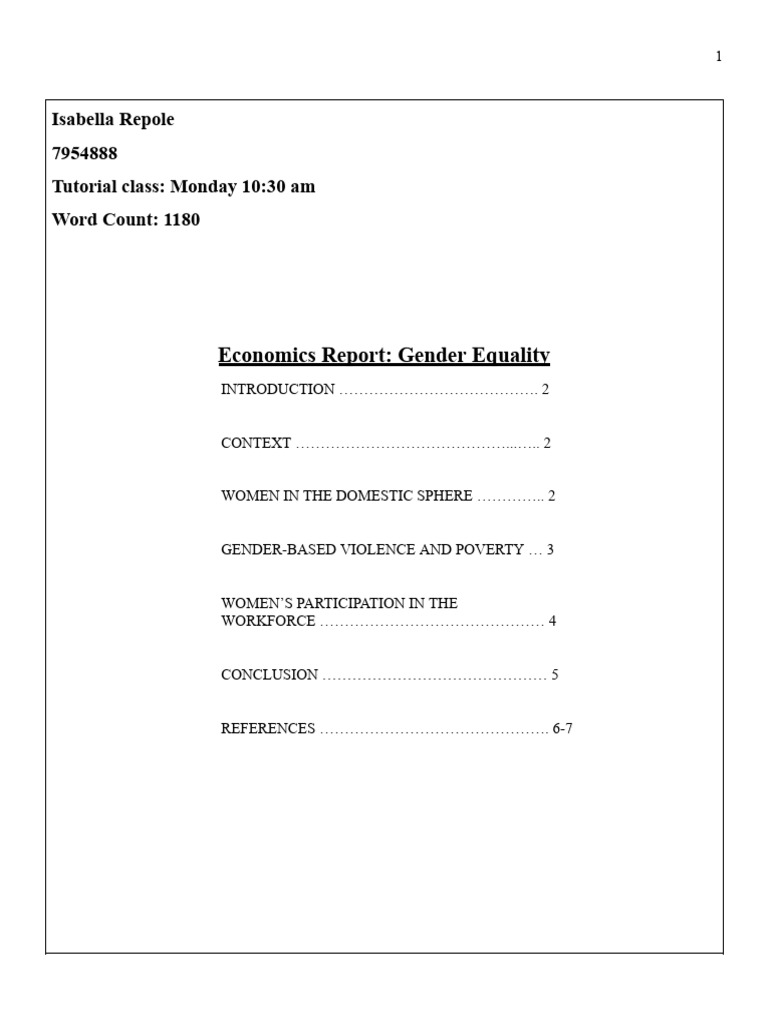 Gender Equality in Economic Contexts | PDF | Gender Pay Gap | Gender ...