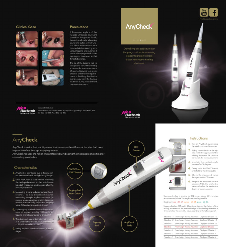 AnyCheck Implant Stability Meter Guide | PDF | Dental Implant