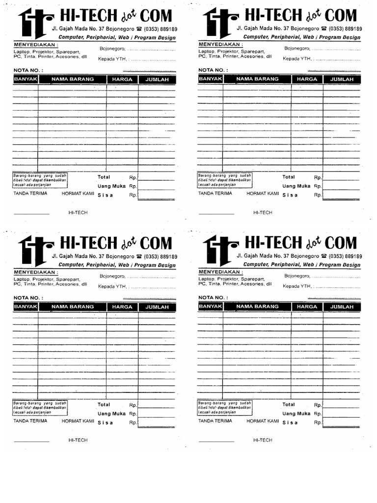 Nota Hitech Word | PDF