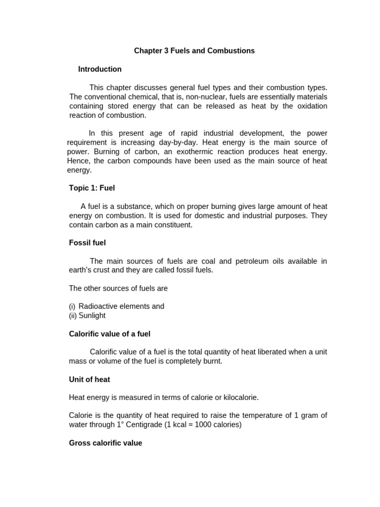 Fuels and Combustion Types Explained | PDF | Combustion | Fuels