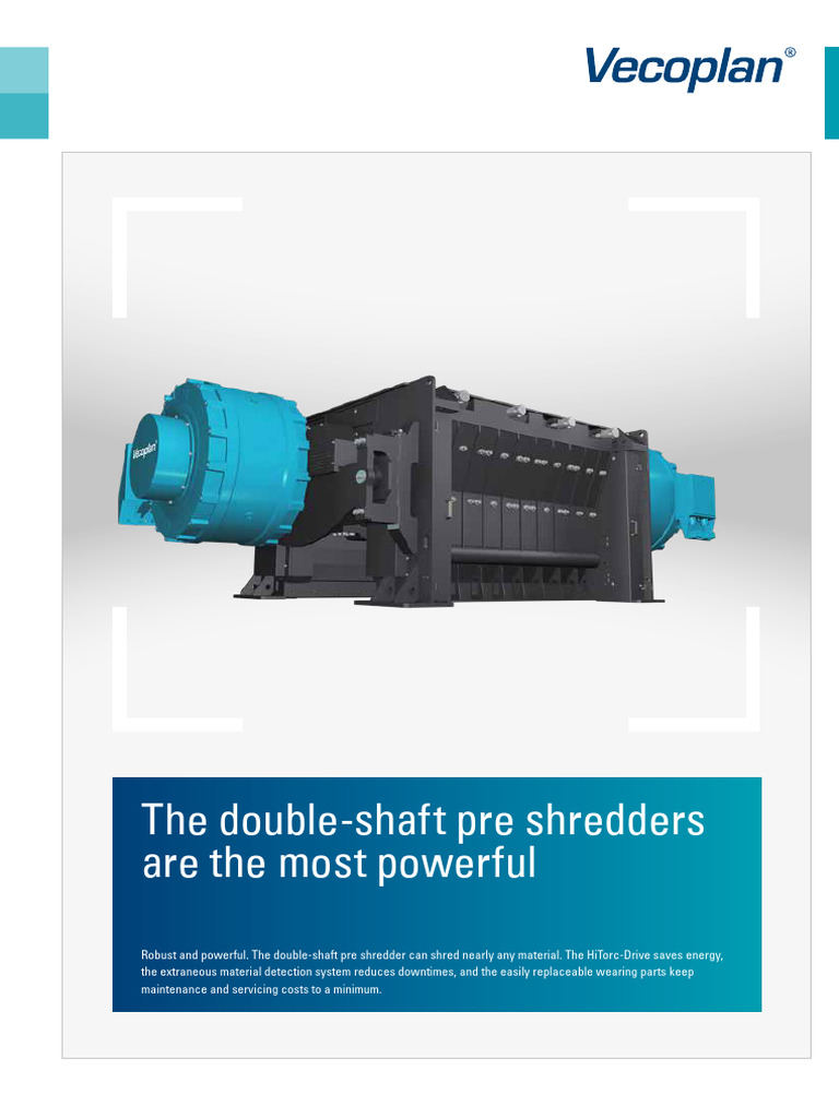 Vecoplan Double-Shaft Shredder Overview | PDF