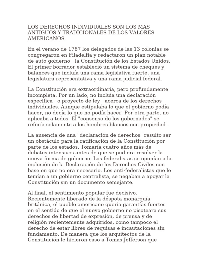 Los Derechos de Los Derechos Civiles de Los Estados Unidos 2 | PDF ...