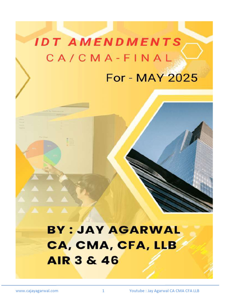 CA Final May 2025 IDT Amendments Guide | PDF | Value Added Tax | Insurance