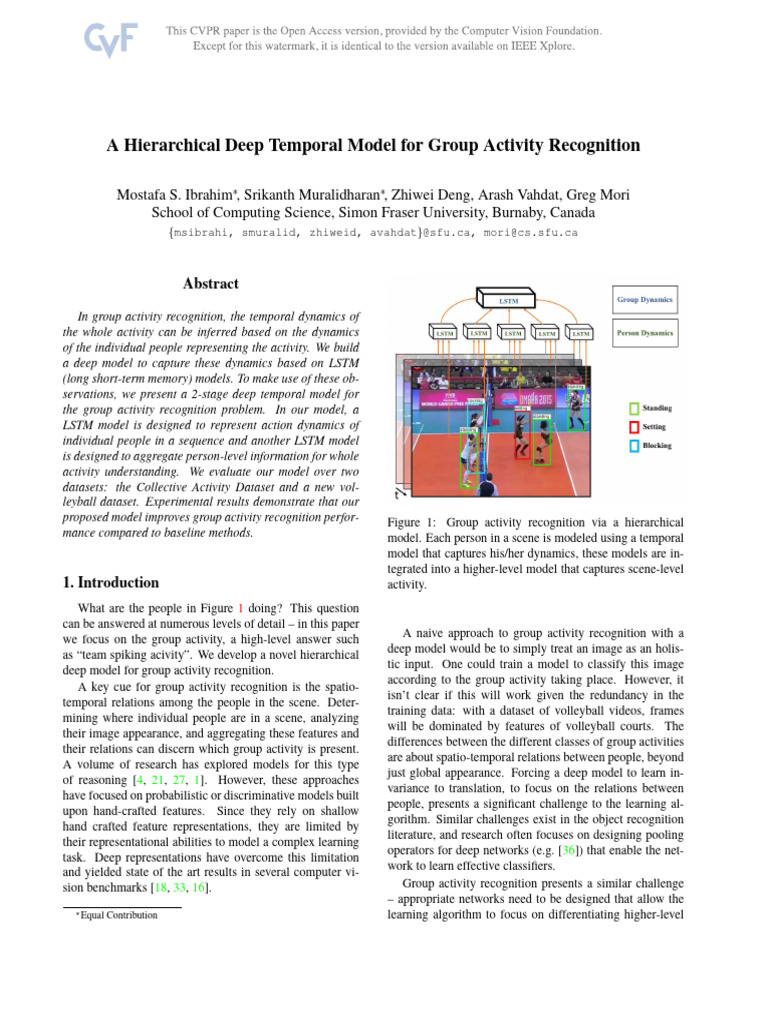 Hierarchical Deep Model for Activity Recognition | PDF | Deep Learning ...
