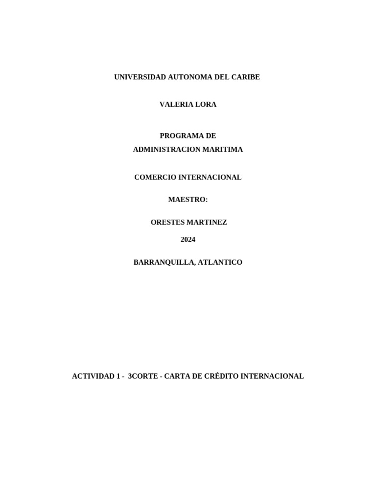 Comercio Internacional 3 Corte | PDF | Carta de crédito | Bancos