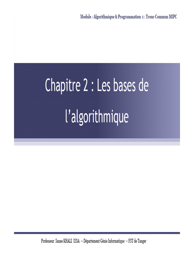 Bases de l'algorithmique et données | PDF | Programmation informatique ...