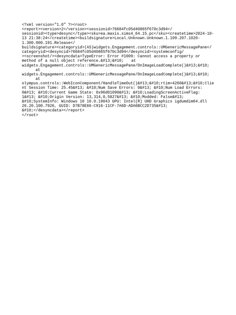 Sims 4 Desync Error Report 2024 | PDF
