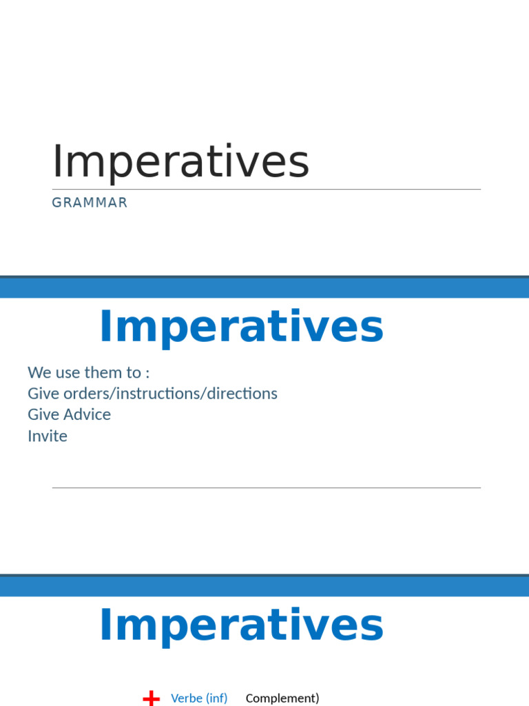 3.1 Imperatives and Suggestions | PDF