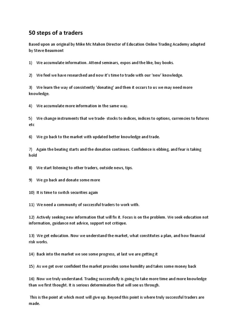 50 Steps to Successful Trading | PDF | Mentorship | Cognition