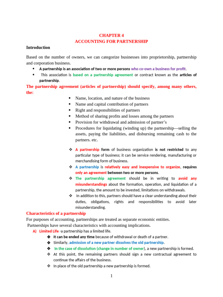CHAPTER 4 Partnershipp (Autosaved) 444 | PDF | Partnership | Debits And ...