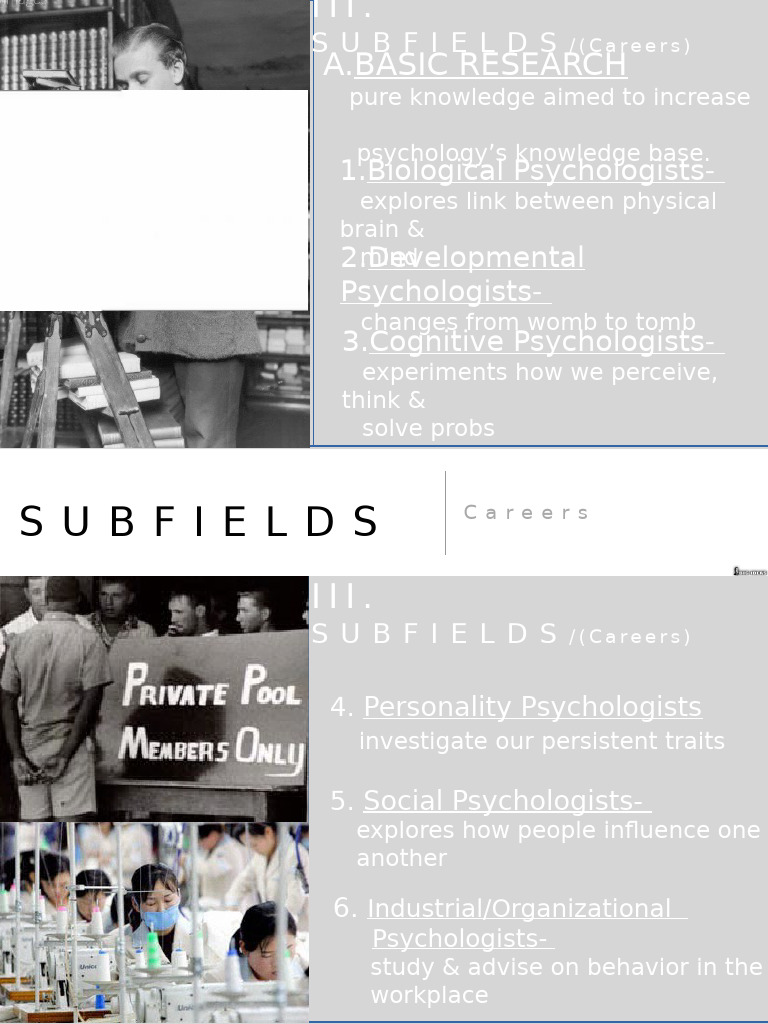 02 Subfields | PDF | Psychologist | Clinical Psychology