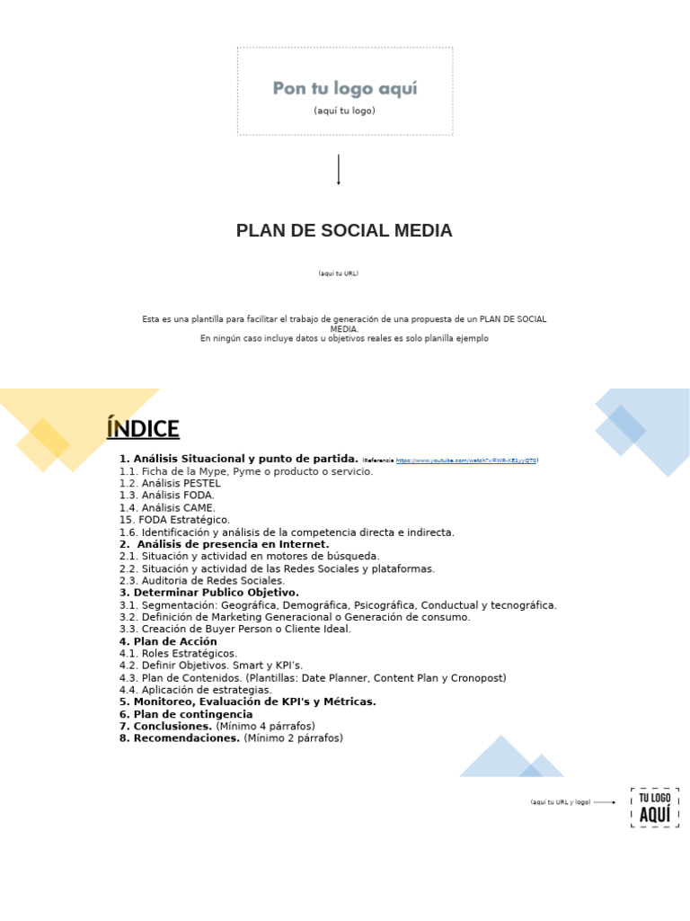 07 Plantilla - Plan de Social Media | PDF | Facebook | Publicidad digital