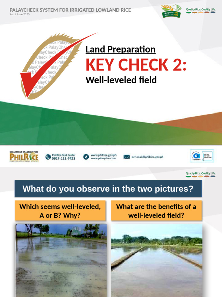 Importance of Well-Leveled Fields in Rice Farming | PDF | Plough | Soil