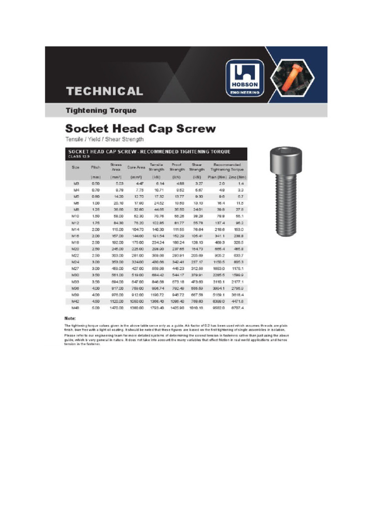 Torque Chart | PDF