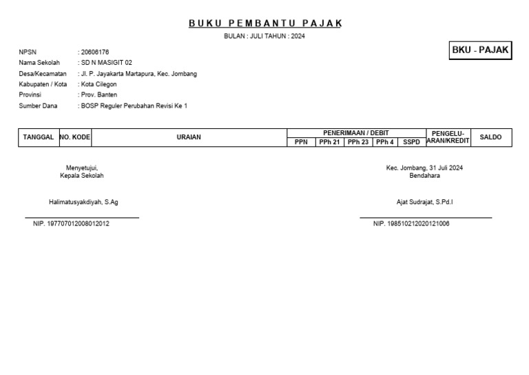 Bku-Pajak-Output Jul | PDF