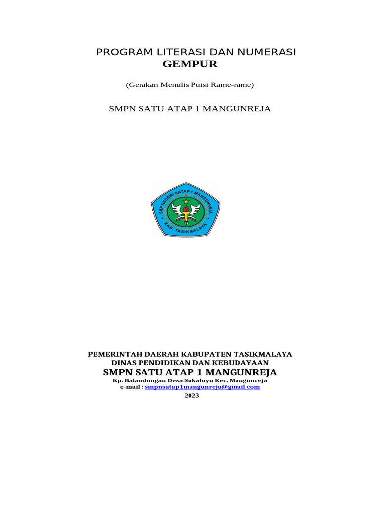 Program Literasi dan Numerasi SMPN 1 Mangunreja | PDF
