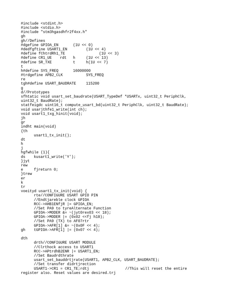 USART1 Initialization in STM32 Code | PDF