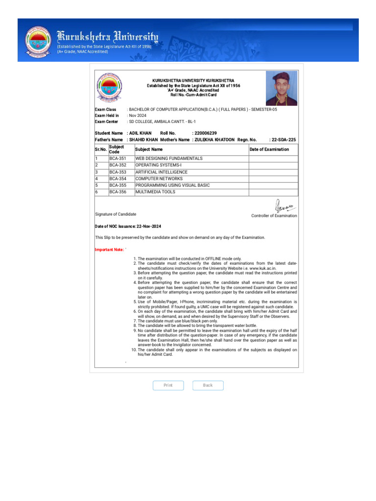Kurukshetra University Student-Panel | PDF | Computing